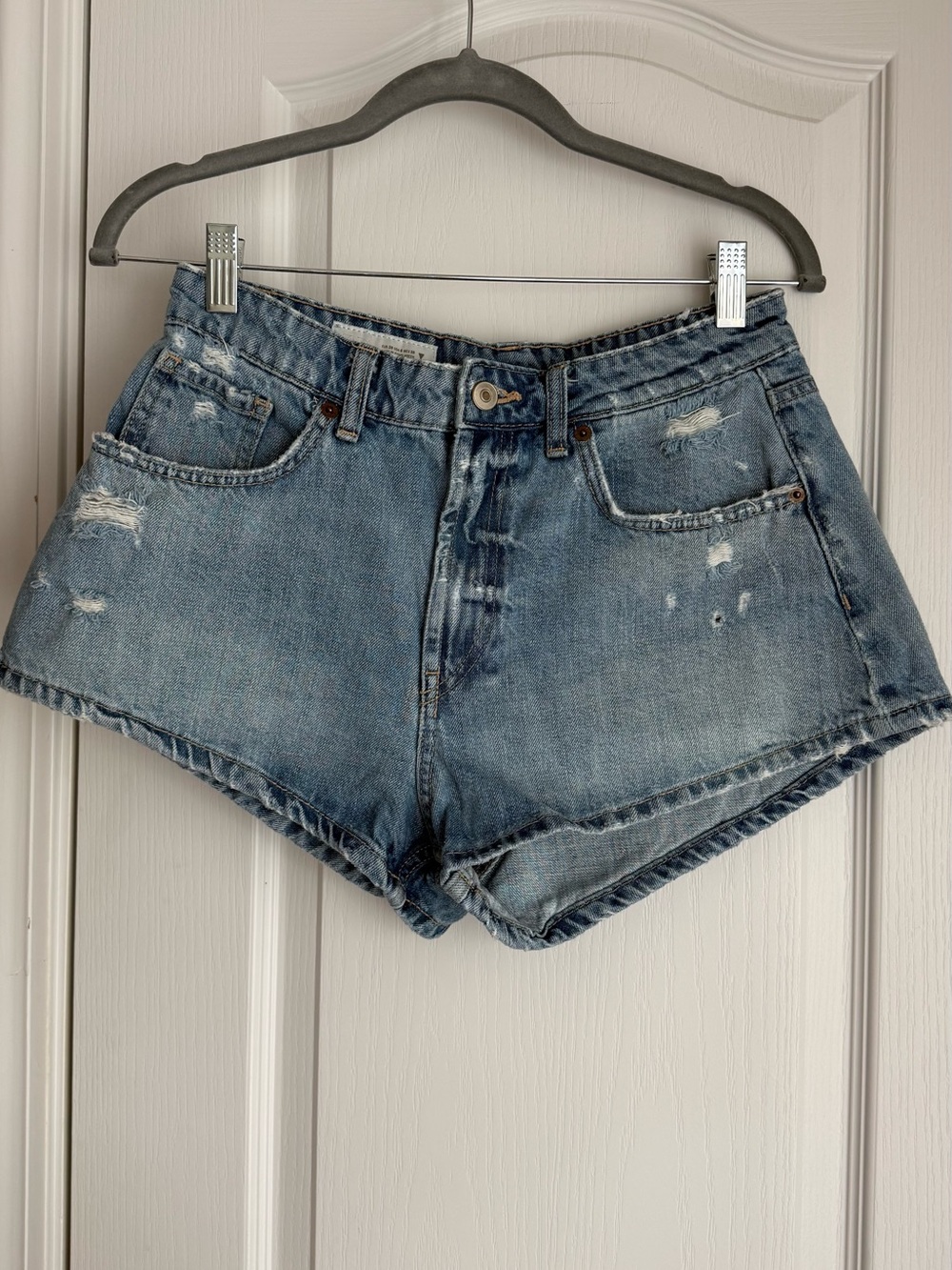Zara Distressed Denim Shorts